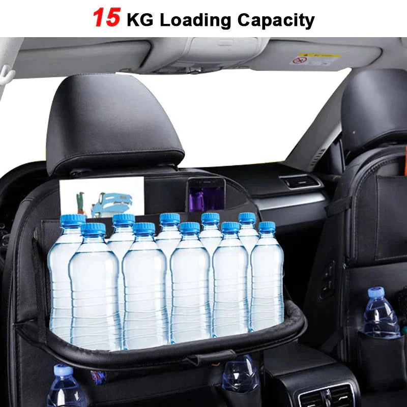 Car Back Seat Organizer With Foldable Tray