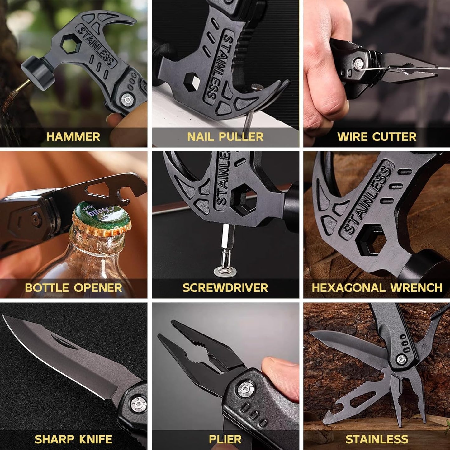 14 in 1 Stainless Steel Multifunctional Hammer Tool.