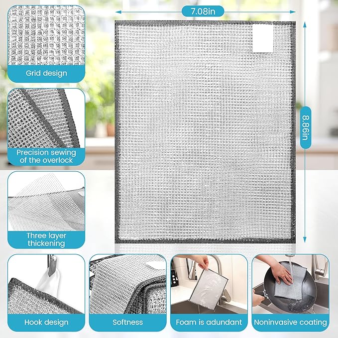 5 Pcs - Multipurpose Non Scratch Silver Cleaning Cloths