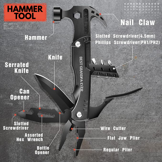 14 in 1 Stainless Steel Multifunctional Hammer Tool