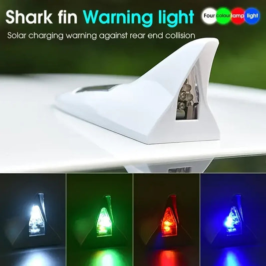 Black - Shark Fin Solar Warning Light for Car