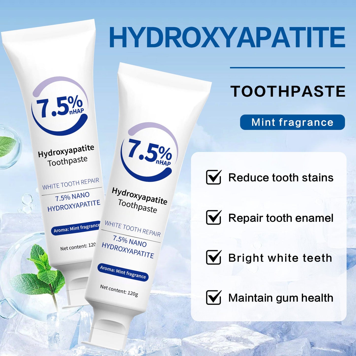 Fluoride-Free Hydroxyapatite Toothpaste + Tongue Cleaner Gift