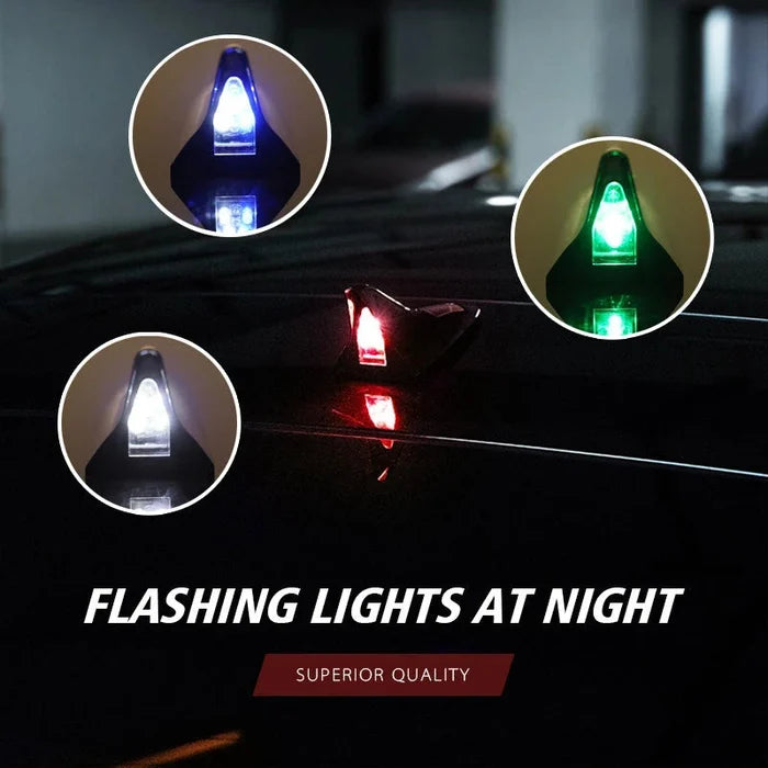 Black - Shark Fin Solar Warning Light for Car