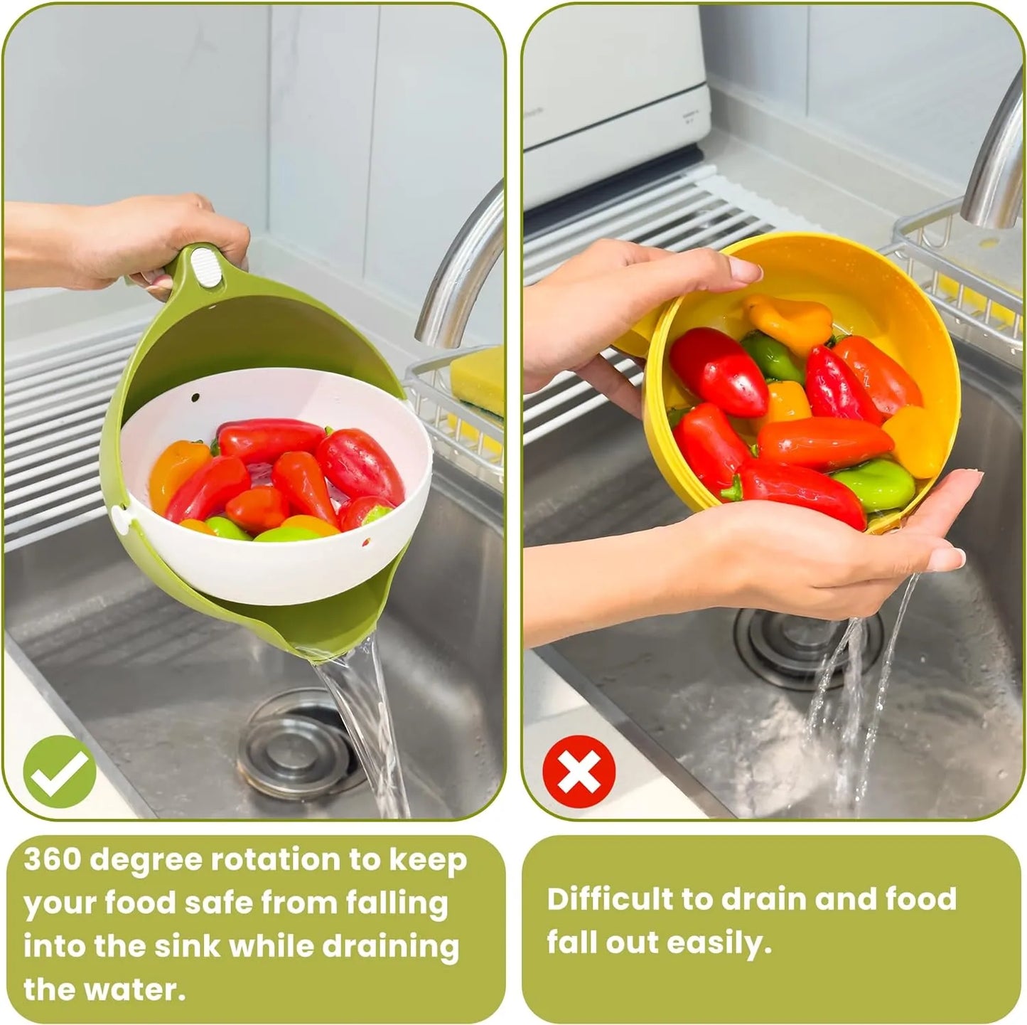 3 in 1 Water Saving Balanced Colander