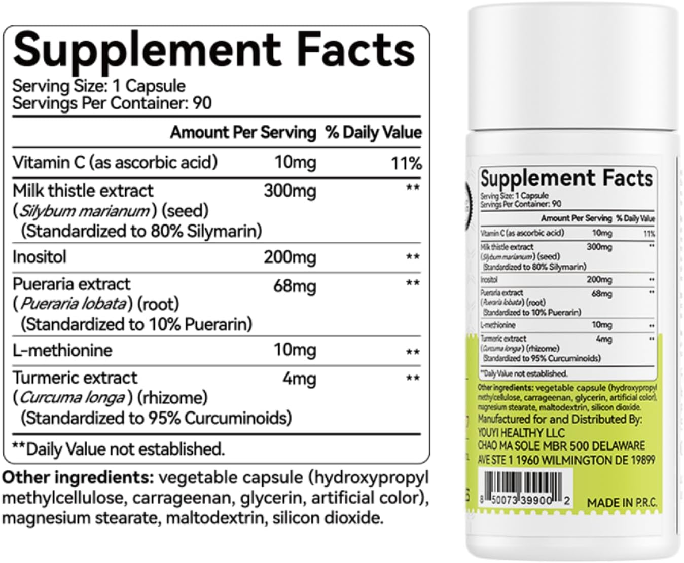 Milk Thistle 300mg Extract - Liver Detox & Repair Support