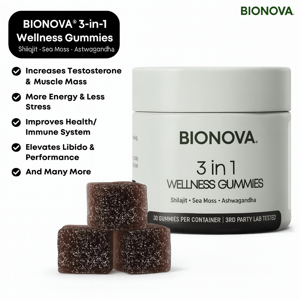 BIONOVA® 3-in-1 wellness gummies.